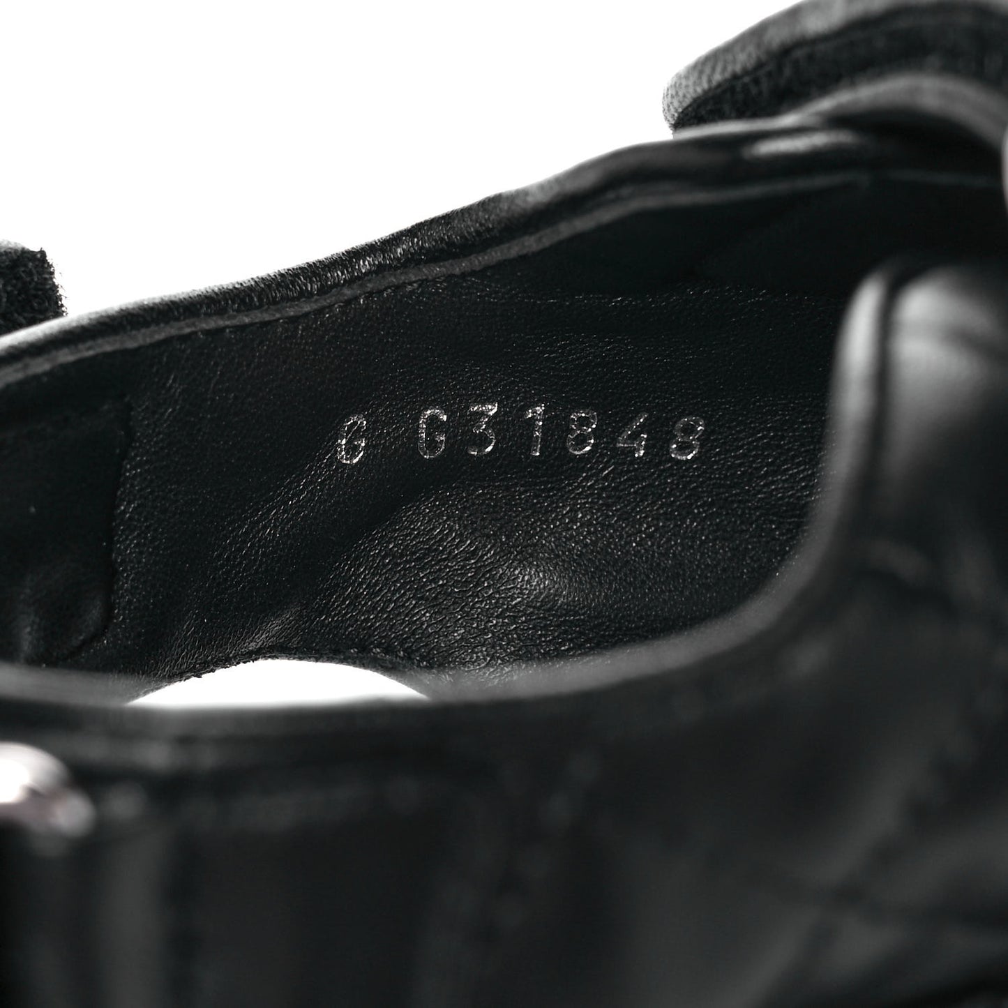 Lambskin Velcro Dad Sandals 37.5 Black