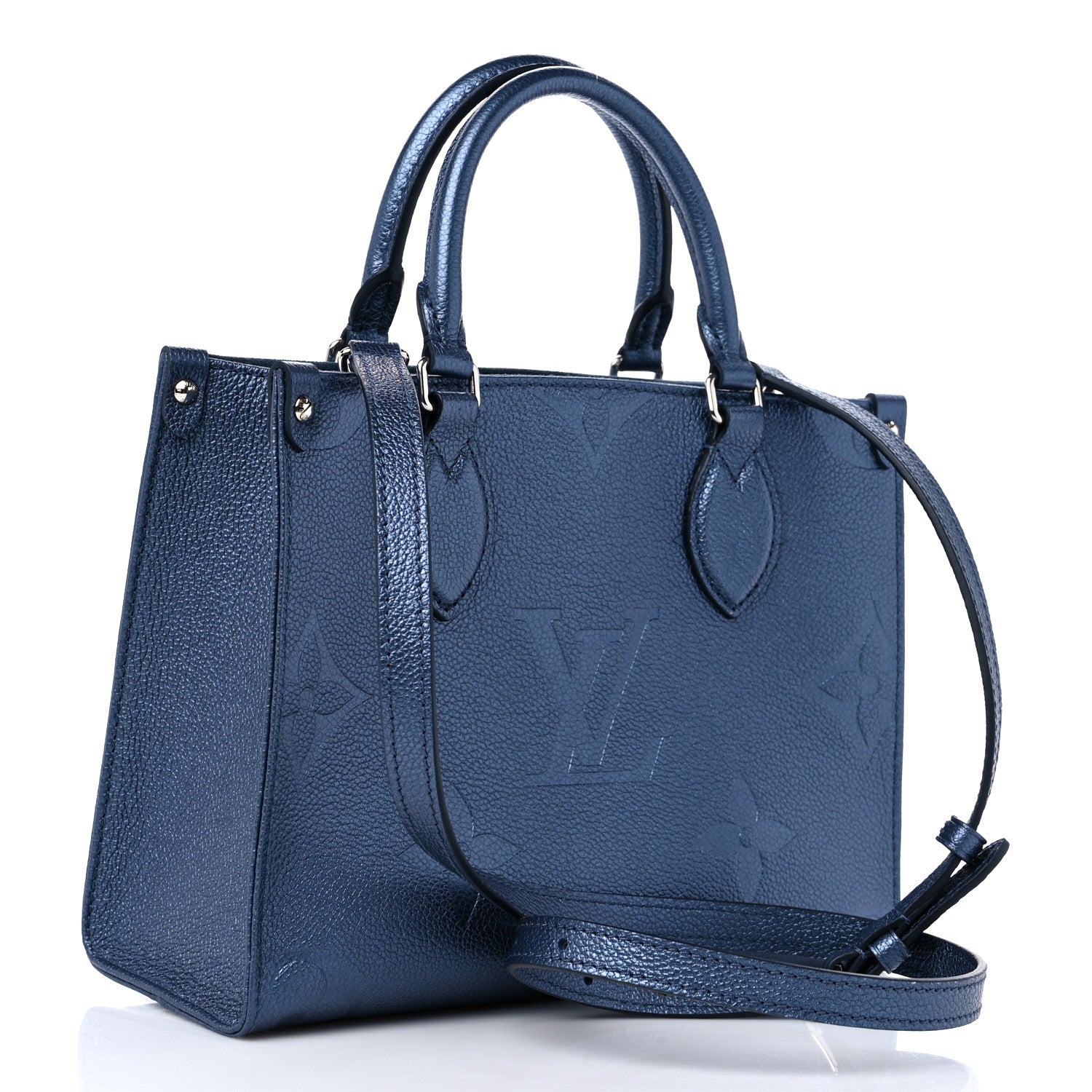 Louis Vuitton Metallic Empreinte Monogram Giant Onthego PM Navy Nacre 2 of 8