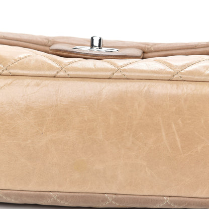 Chanel Iridescent Glazed Calfskin Quilted Casual Journey Flap Beige 9 of 17