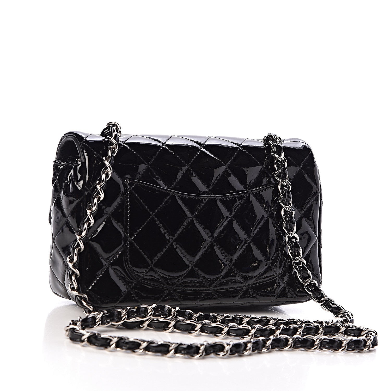 Chanel Patent Calfskin Quilted Mini Rectangular Flap Black 3 of 14