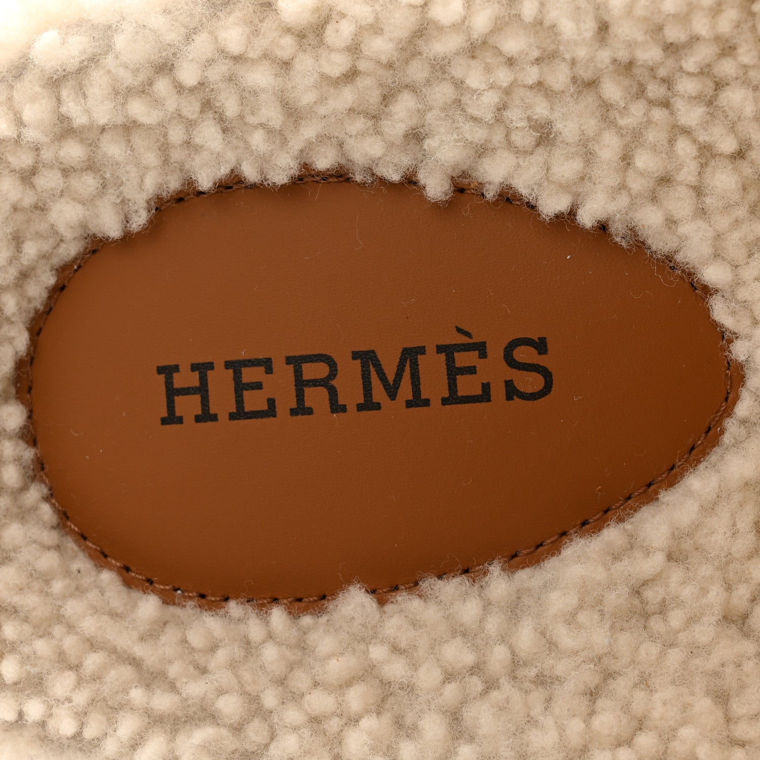 Hermes Suede Goatskin Woolskin Womens Chypre Sandals 38 Brun Fume Ecru 6 of 8