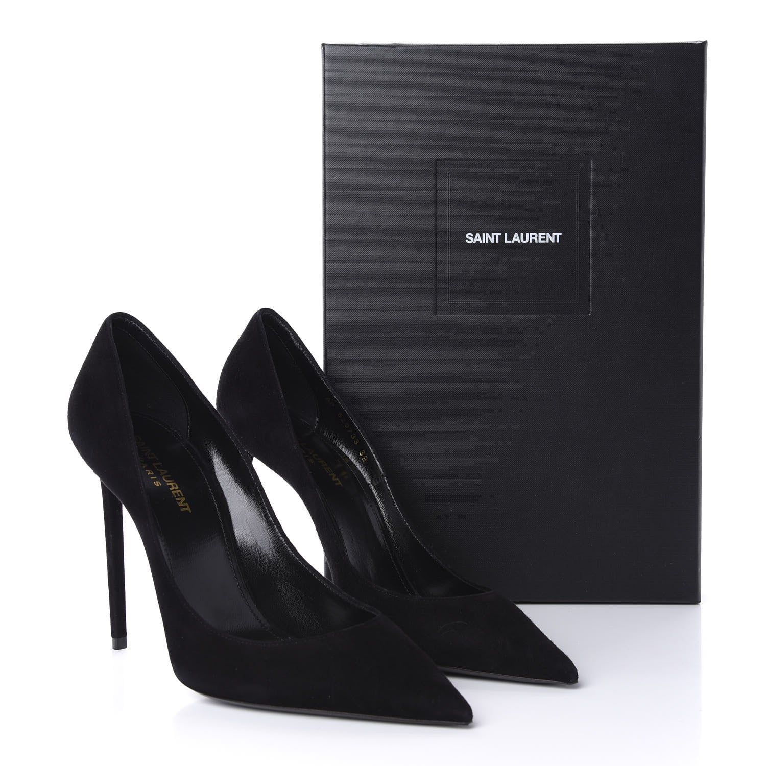 Saint Laurent Suede Calfskin Zoe Pumps 39 Black 10 of 10