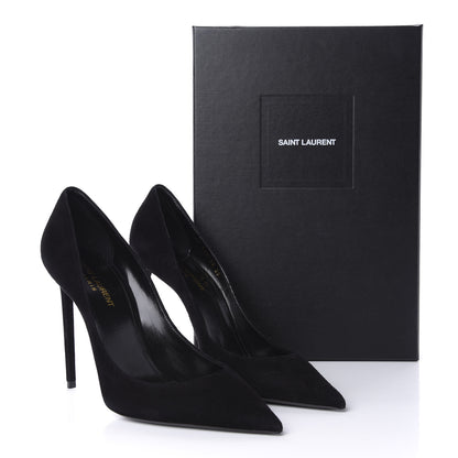 Saint Laurent Suede Calfskin Zoe Pumps 39 Black 10 of 10