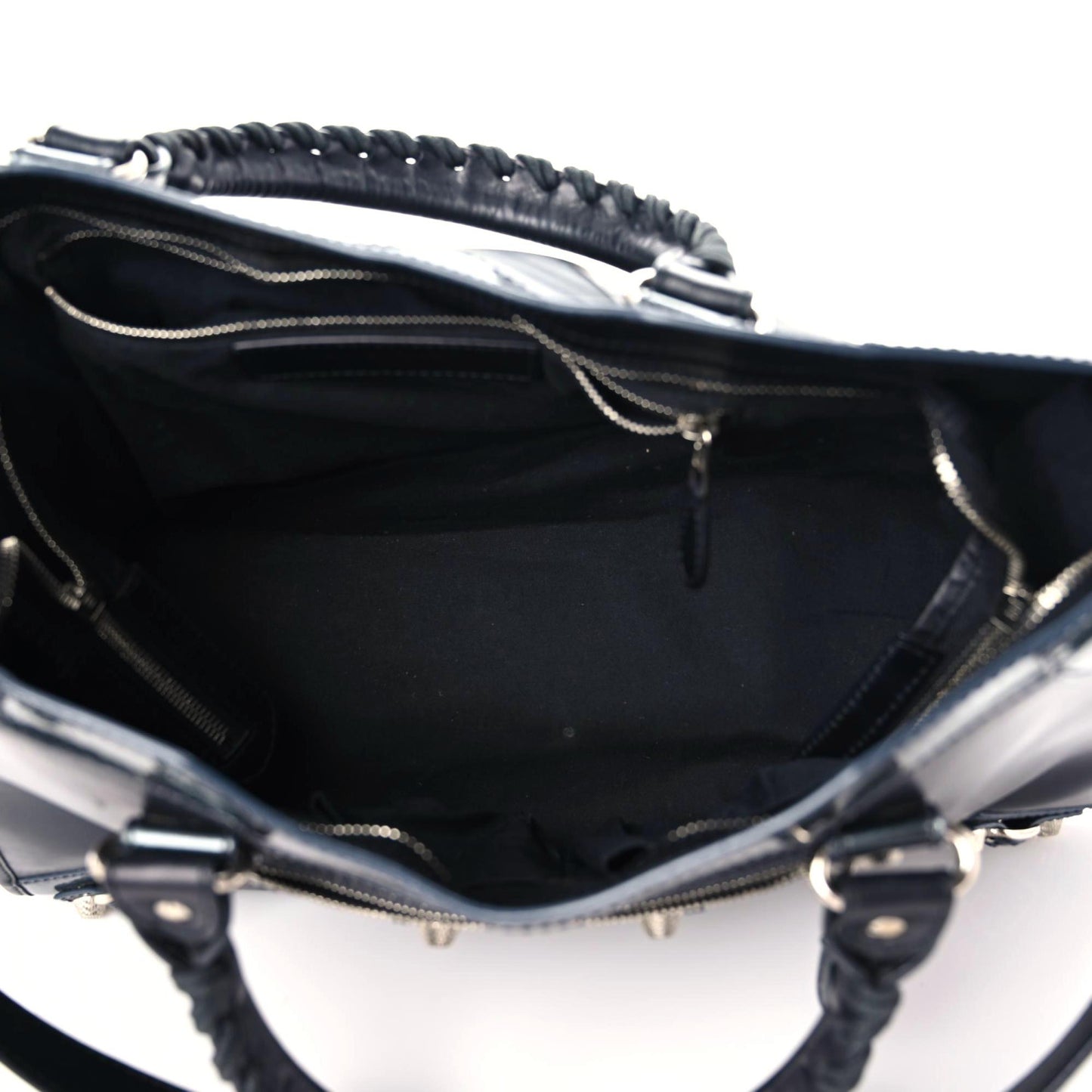 Smooth Calfskin Metallic Patent Giant 12 Silver Hardware City Black Gris
