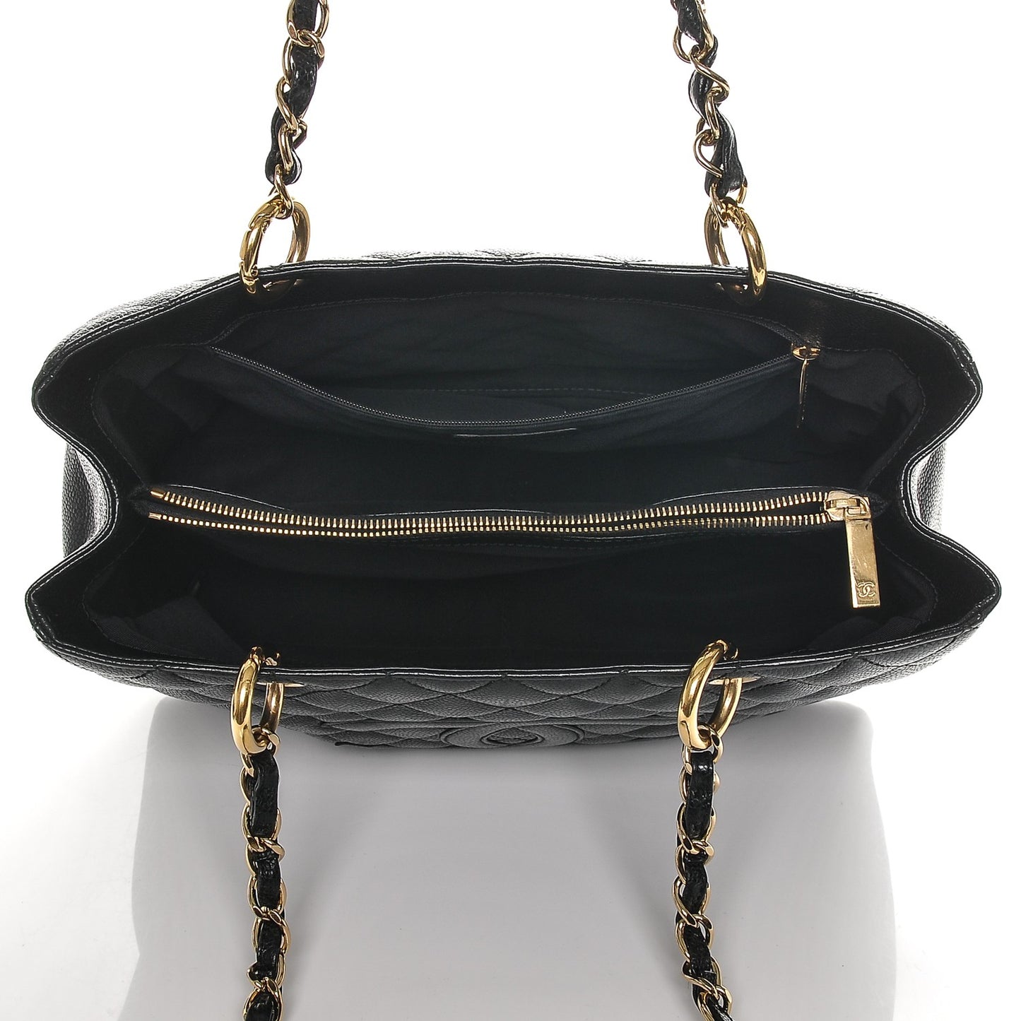 Caviar Quilted Grand Shopping Tote GST Black