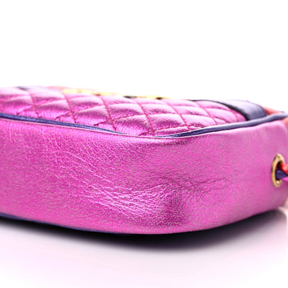 Gucci Laminated Nappa Trapuntata Mini Zumi Shoulder Bag Rosso Fuxia Bizantin 9 of 9