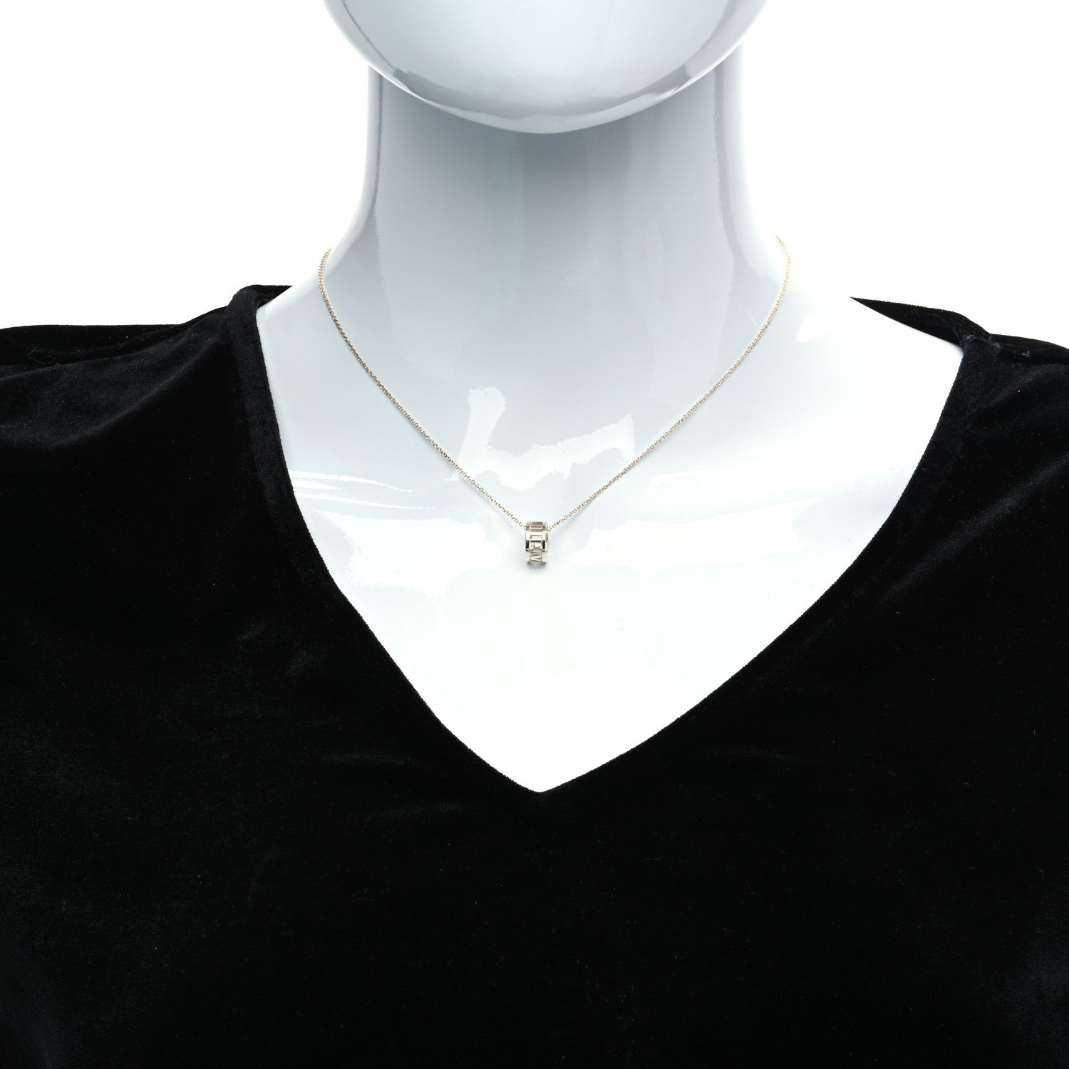 Tiffany Sterling Silver Atlas Open Pendant Necklace 2 of 6