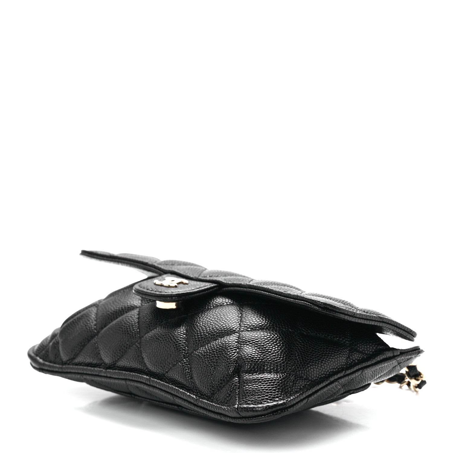 Chanel Caviar Fabric Quilted Foldable Tote With Chain Black Multicolor 17 of 19
