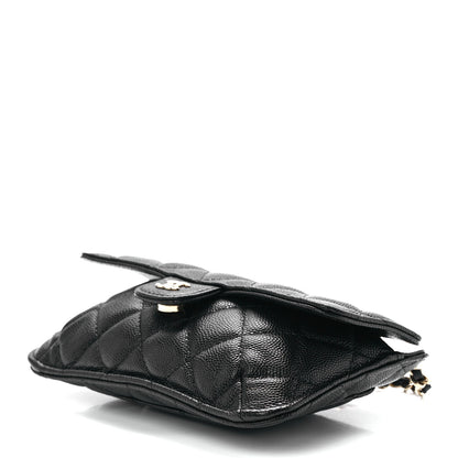 Chanel Caviar Fabric Quilted Foldable Tote With Chain Black Multicolor 17 of 19