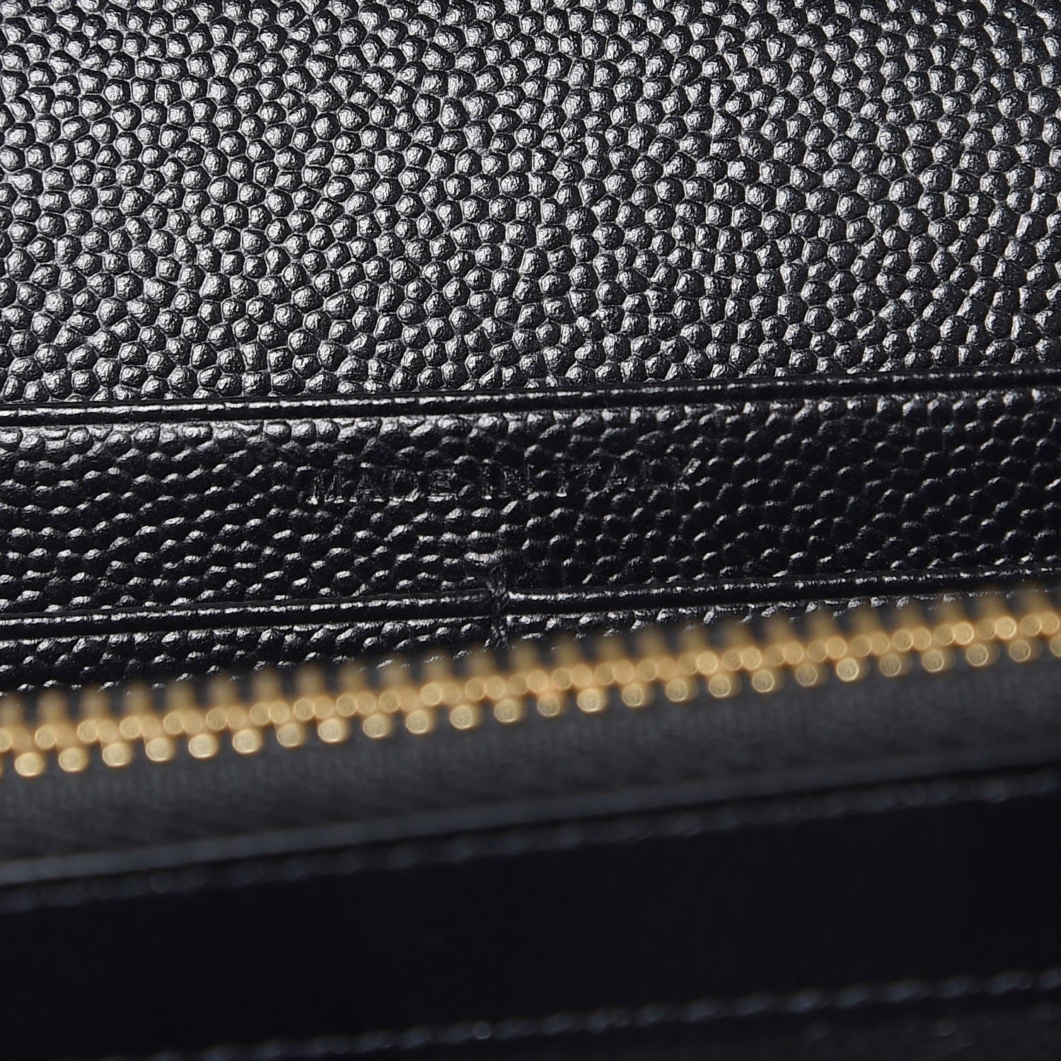 Saint Laurent Grain De Poudre Matelasse Chevron Monogram Chain Wallet Black 6 of 8