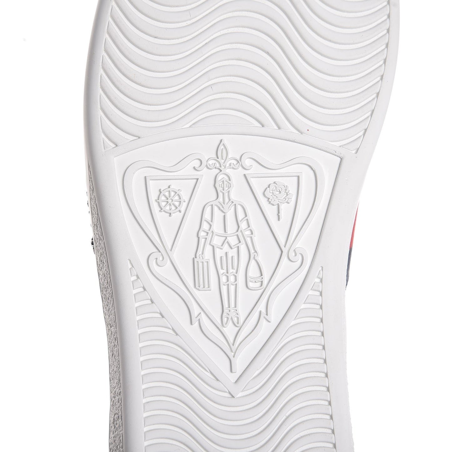 Calfskin Web Studded Feline Ace Sneakers 37 White
