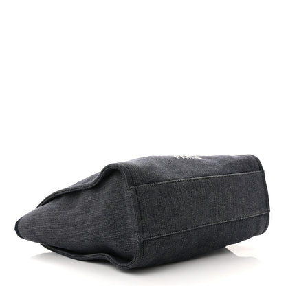 Chanel Denim Small Deauville Tote Dark Blue 4 of 12