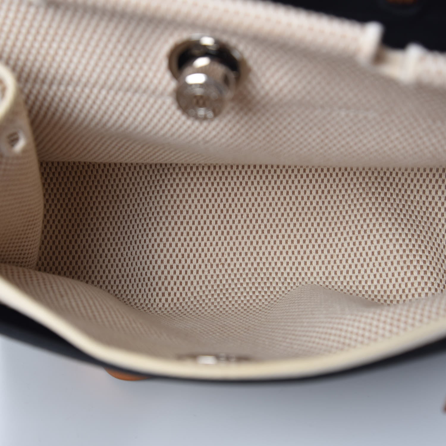 Hermes Toile Vache Calfskin Herbag 30 PM Black Natural 7 of 10