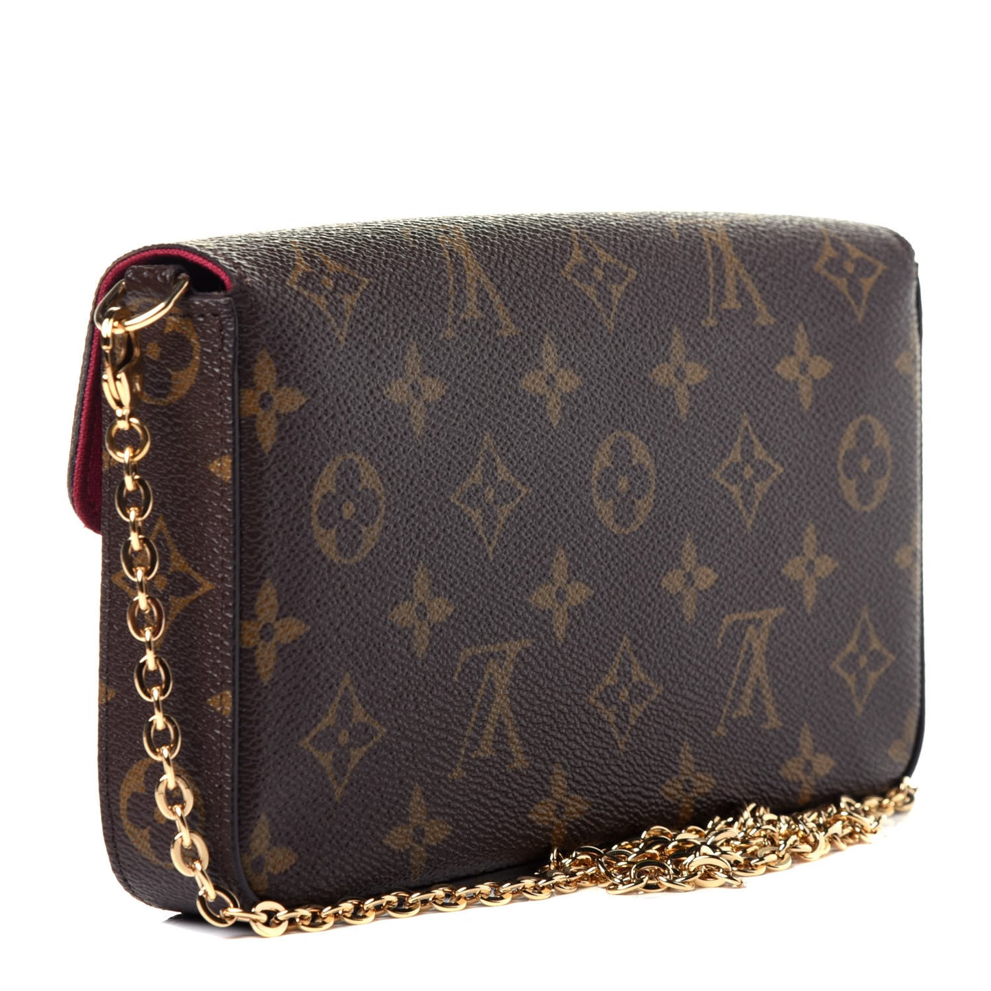 Monogram Pochette Felicie Chain Wallet Fuchsia