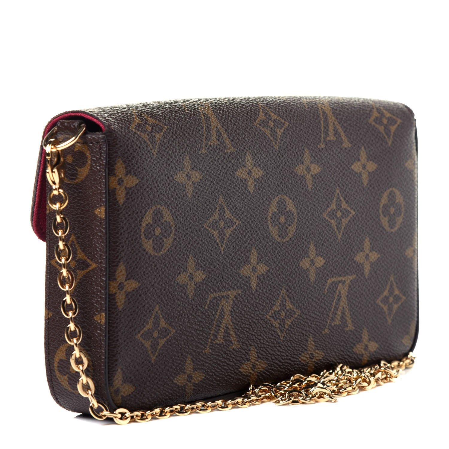 Louis Vuitton Monogram Pochette Felicie Chain Wallet Fuchsia 5 of 18