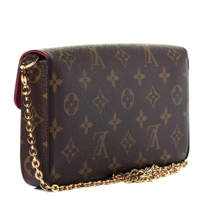 Louis Vuitton Monogram Pochette Felicie Chain Wallet Fuchsia 5 of 18