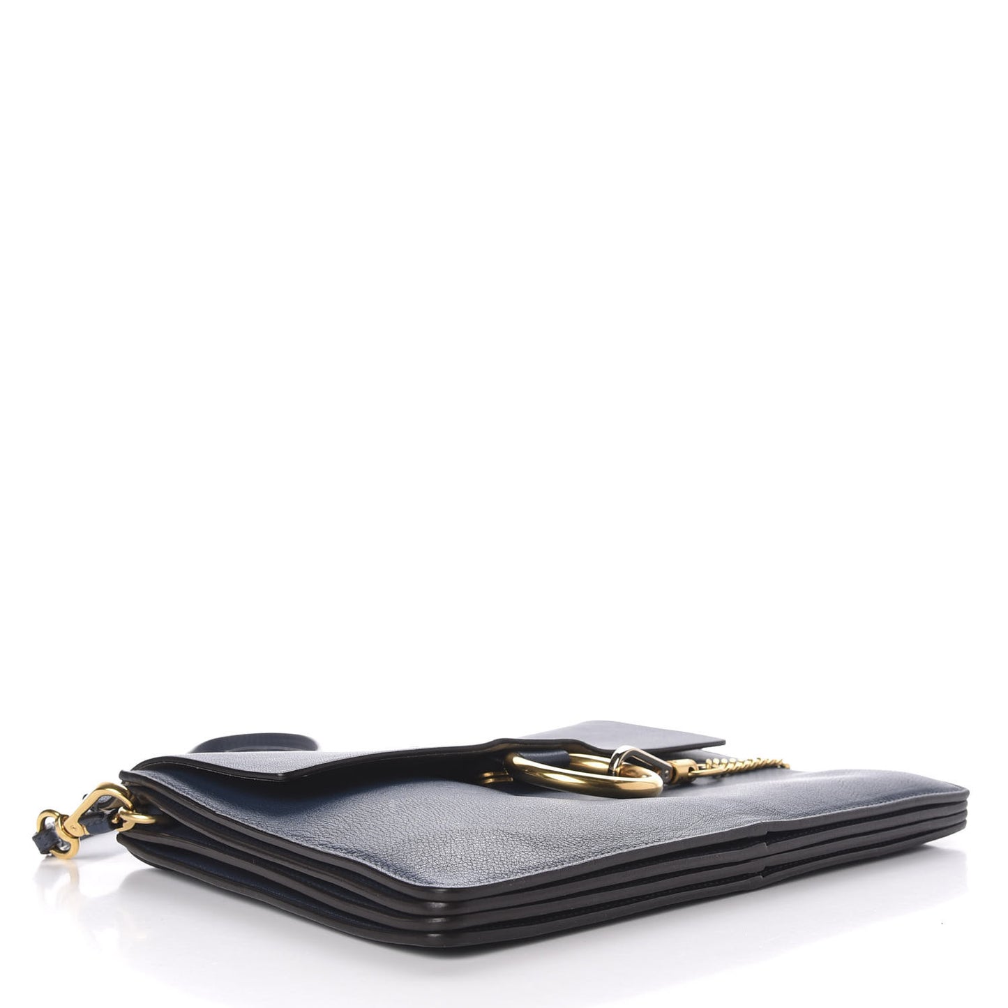 Calfskin Medium Faye Shoulder Bag Denim Blue
