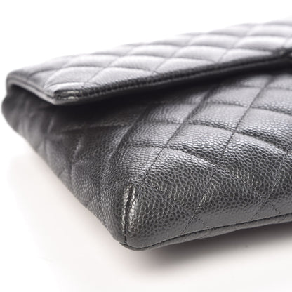 Chanel Caviar Quilted Clutch Dark Grey 8 of 9
