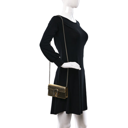 Gucci Metallic Calfskin Super Mini Dionysus Shoulder Bag Gold 2 of 10