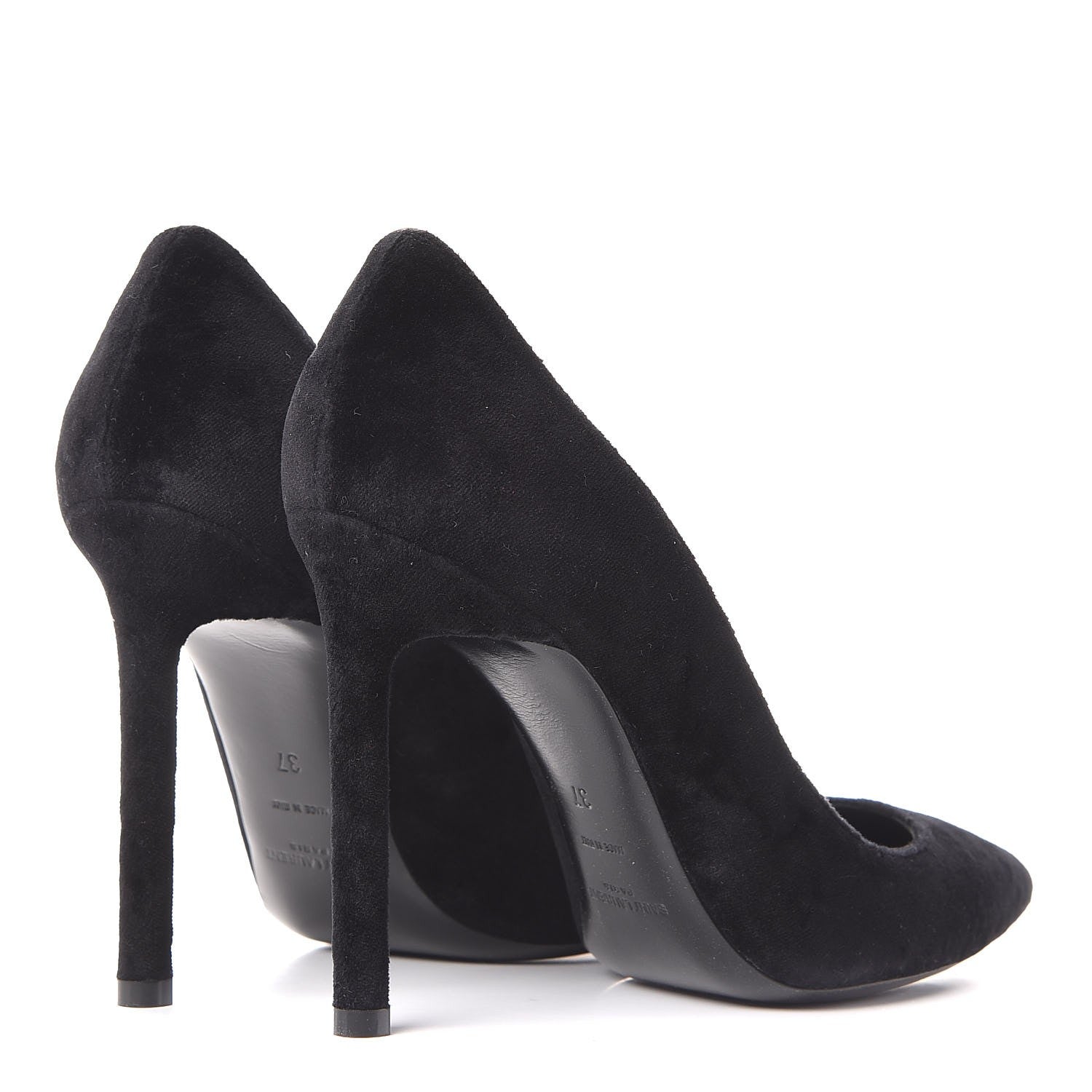 Saint Laurent Velvet Anja 105 Pumps 37 Black 4 of 10