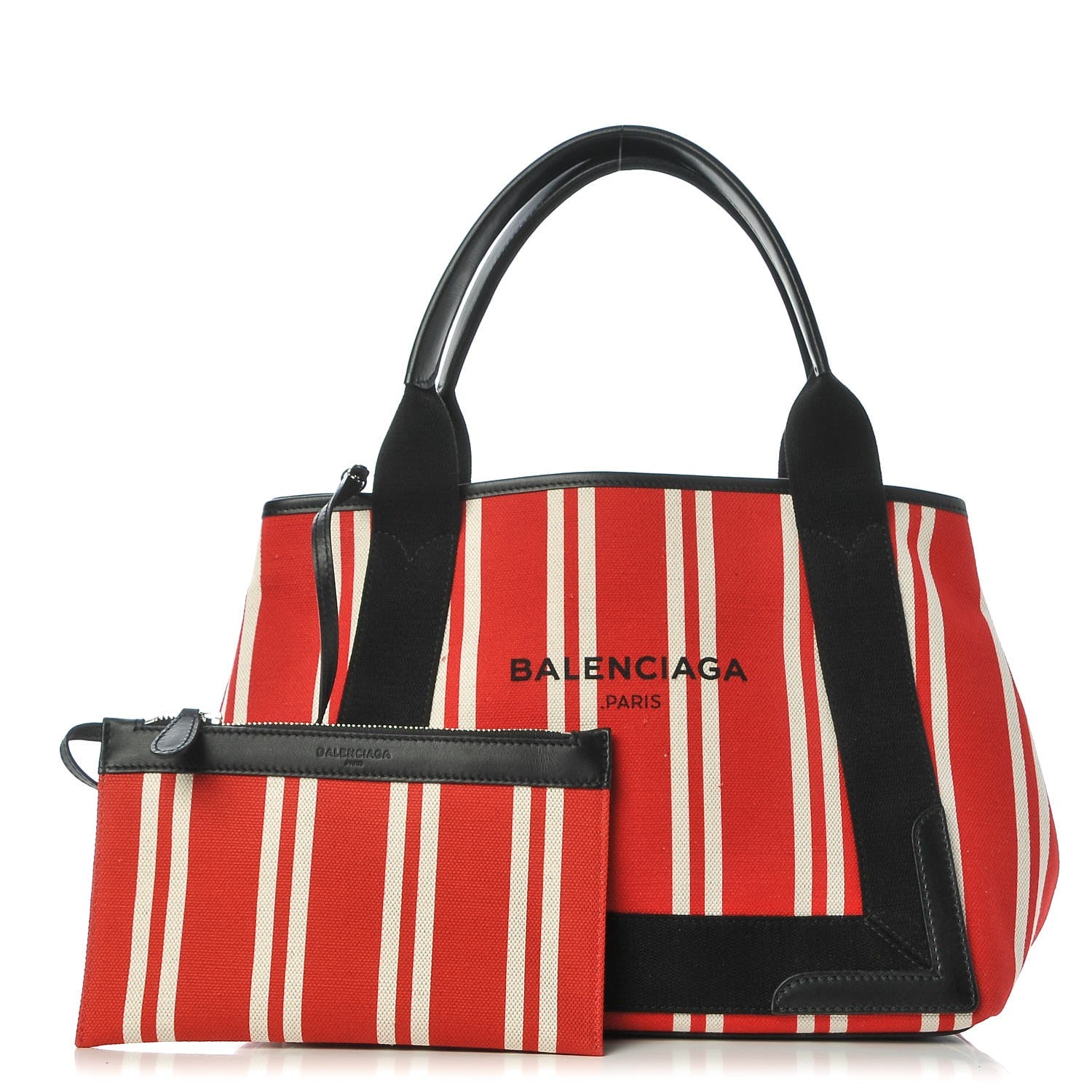 Balenciaga Canvas S Navy Cabas Red 1 of 8