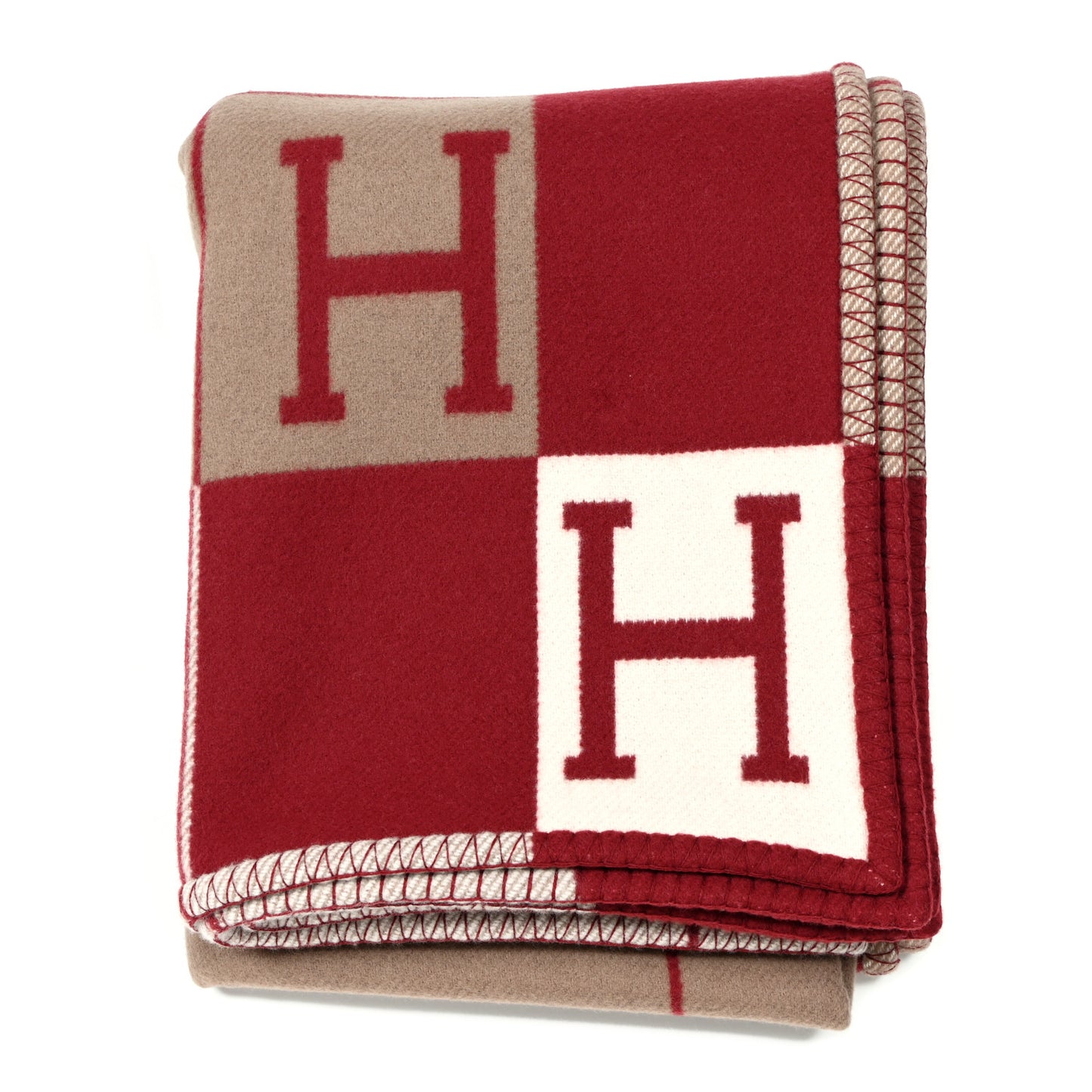 Wool Cashmere Avalon III Blanket Ecru Rouge H