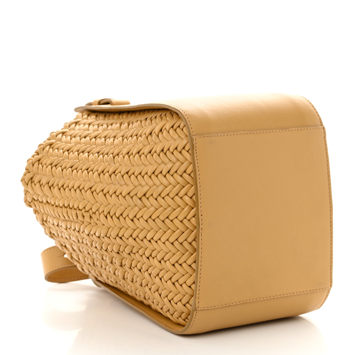 Calfskin Woven Compact Hammock Shoulder Bag  Sahara