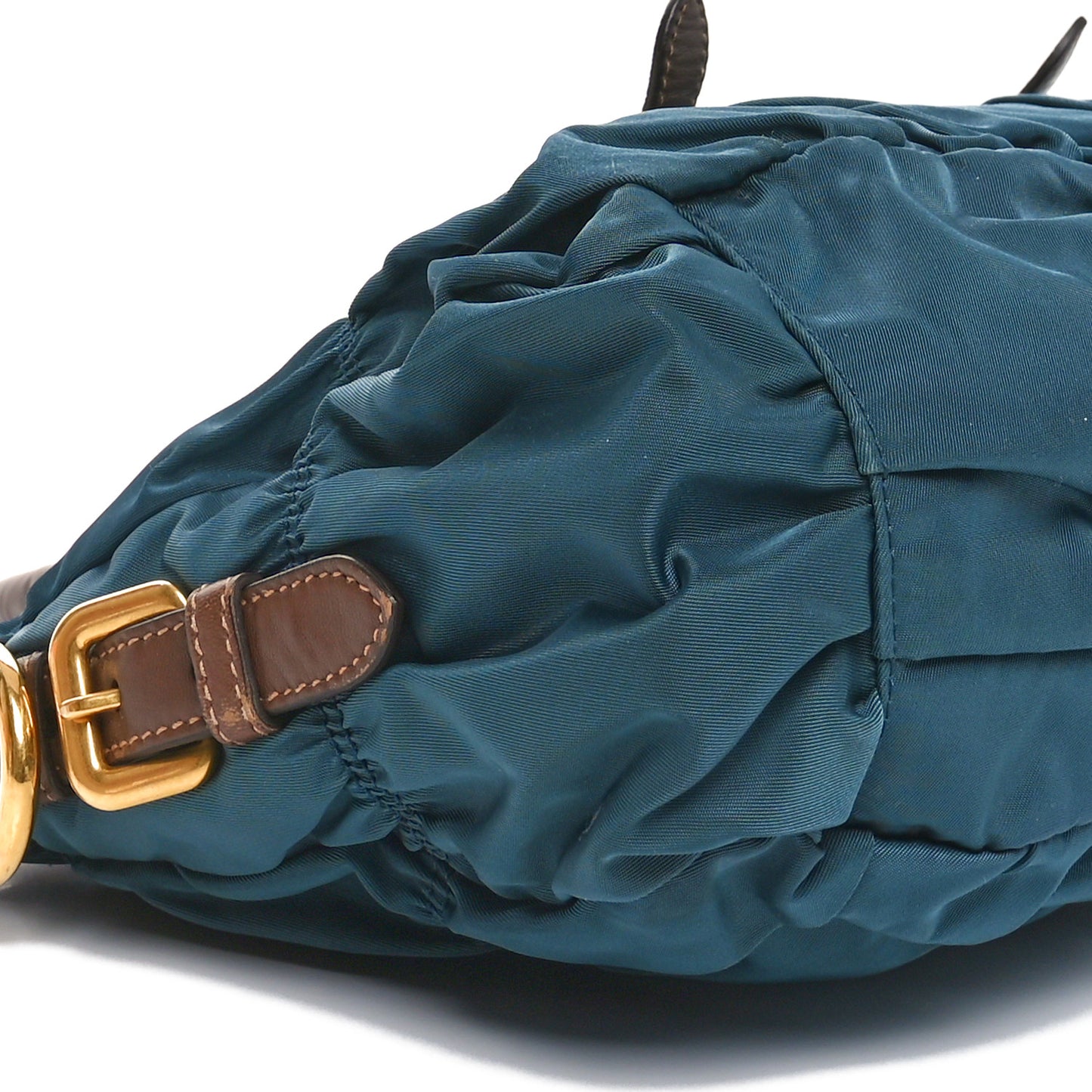 Tessuto Nylon Soft Calfskin Shopping Satchel Blue