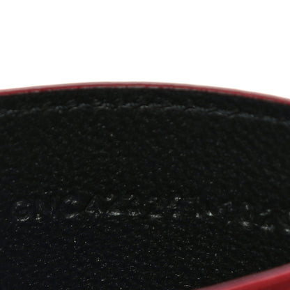Saint Laurent Grain De Poudre Matelasse Chevron Monogram Credit Card Case New Red 7 of 11