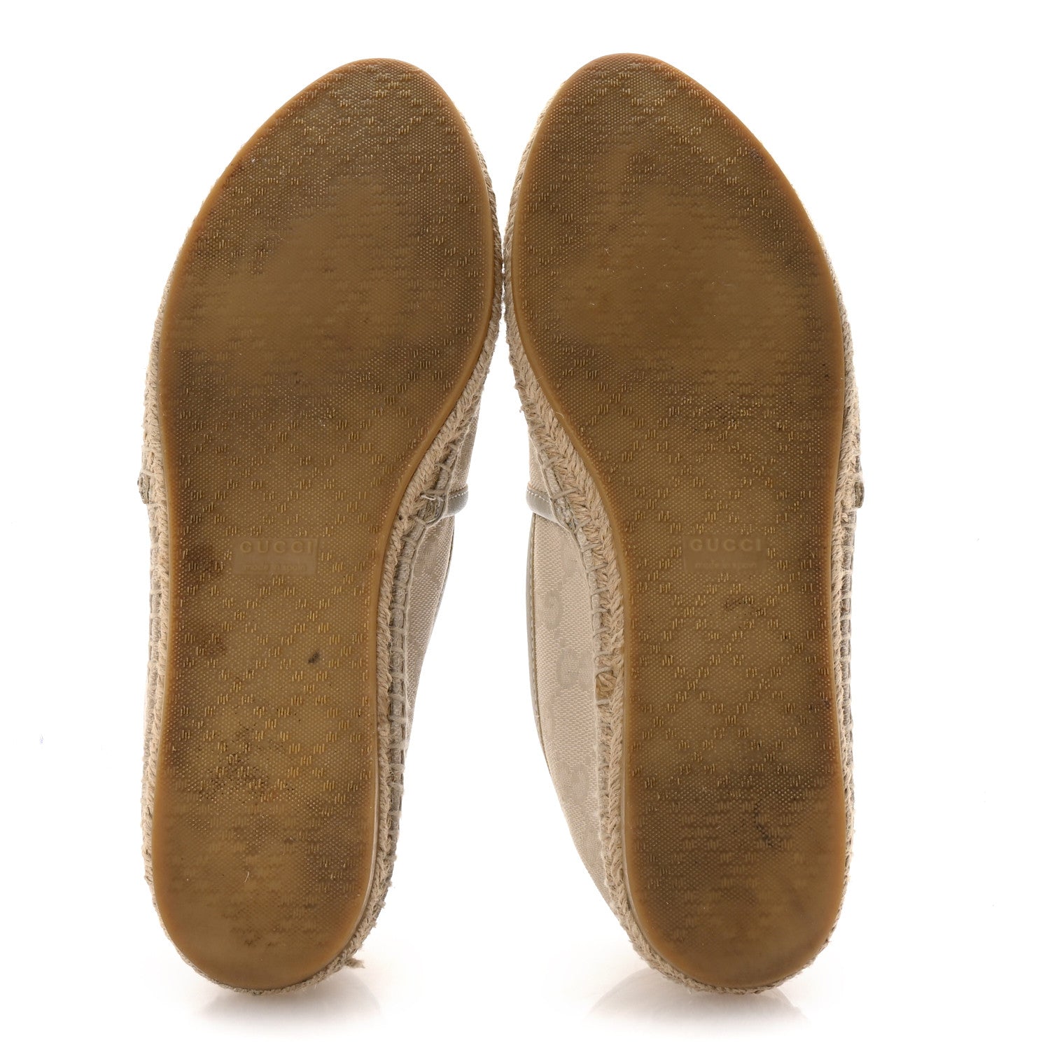 Gucci Washed Cotton Miro Soft Calfskin GG Monogram Espadrilles 39 White Mystic White 6 of 9