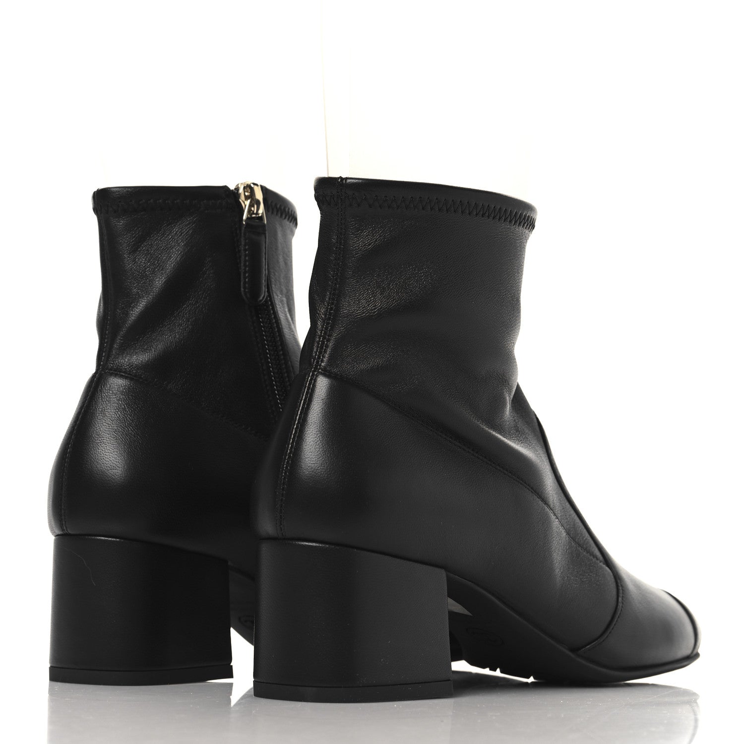 Chanel Stretch Lambskin Cap Toe CC Uniform Short Boots 38 Black 5 of 9
