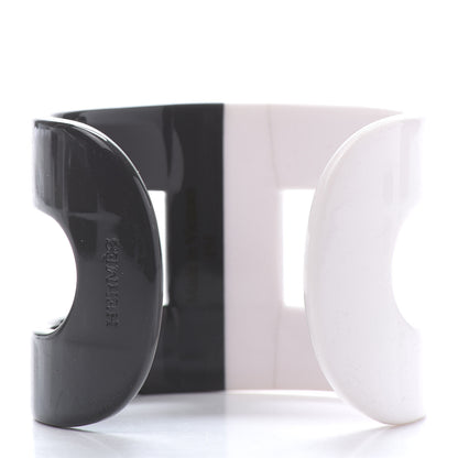 Hermes Lacquered Wood Ano Bracelet PM White Etain 3 of 8