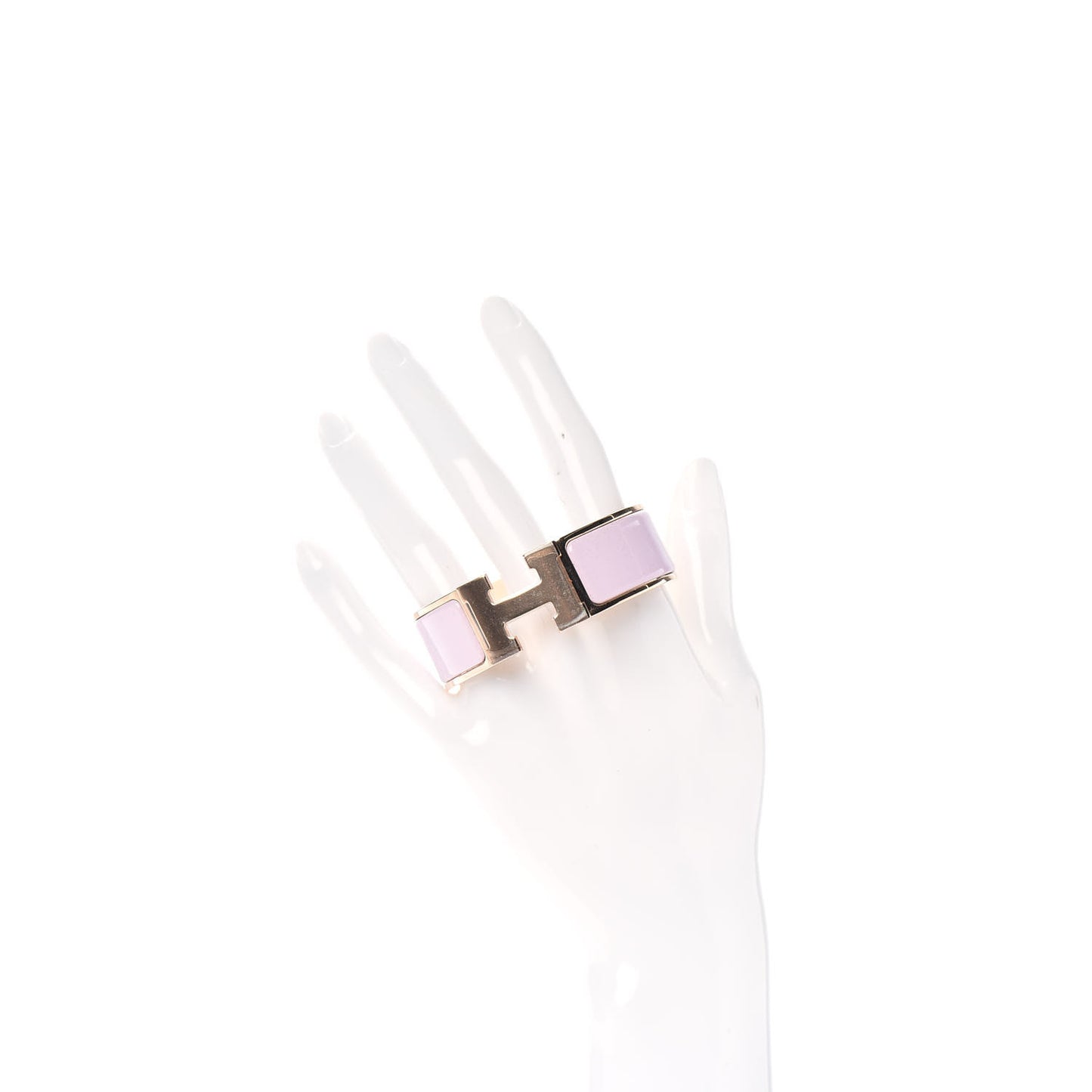 Enamel Wide Clic Clac H Bracelet PM Rose Dragee