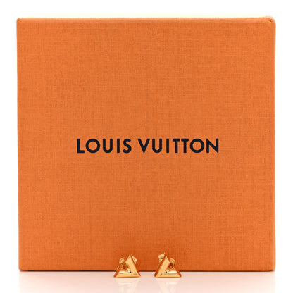 Louis Vuitton Brass Essential V Stud Earrings Gold 5 of 5
