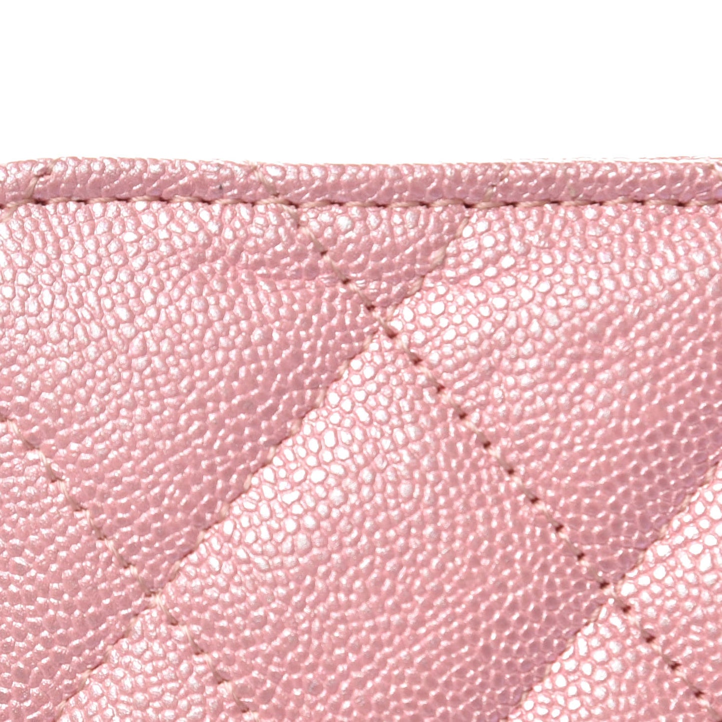 Iridescent Caviar Quilted Classic iPhone Pouch Rose Pink