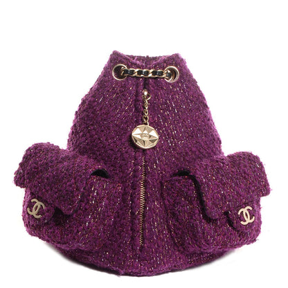 Chanel Tweed Mini Backpack is Back Plum 1 of 7