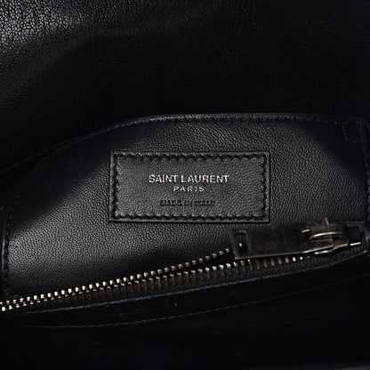Saint Laurent Sheepskin Matelasse Chevron Monogram Medium College Bag Black 7 of 15