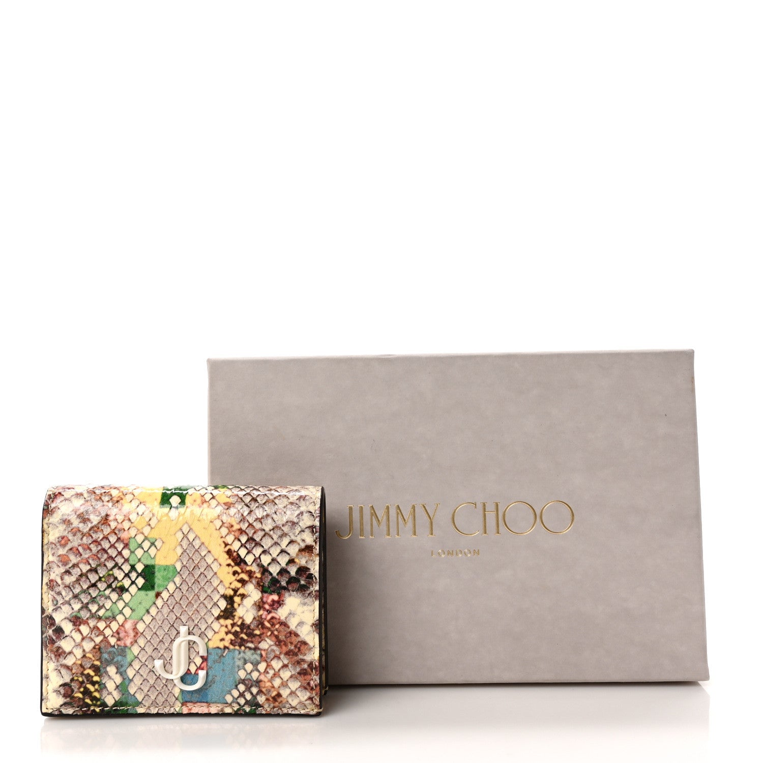 Jimmy Choo Glossy Rainbow Elaphe Varenne Hanne Wallet Sunrise Mix Latte 7 of 7