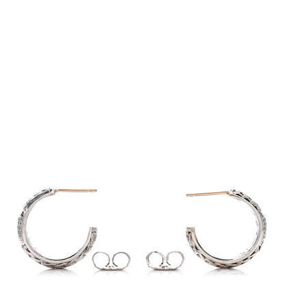 John Hardy Sterling Silver Diamond Classic Chain Hoop Earrings 3 of 4