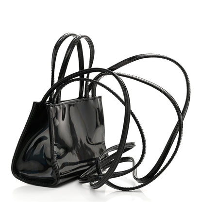 Telfar Patent Vegan Leather Small Shopping Bag Black Rainbow 3 of 10