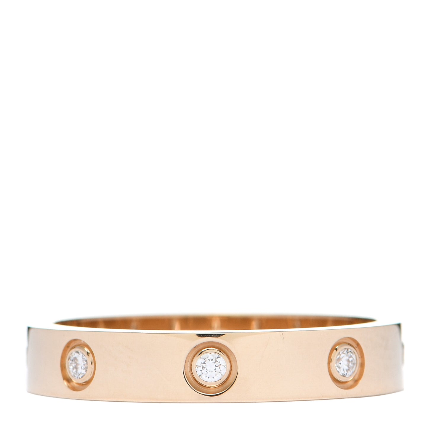 18K Yellow Gold 8 Diamond 4mm LOVE Wedding Band Ring 58 8.5