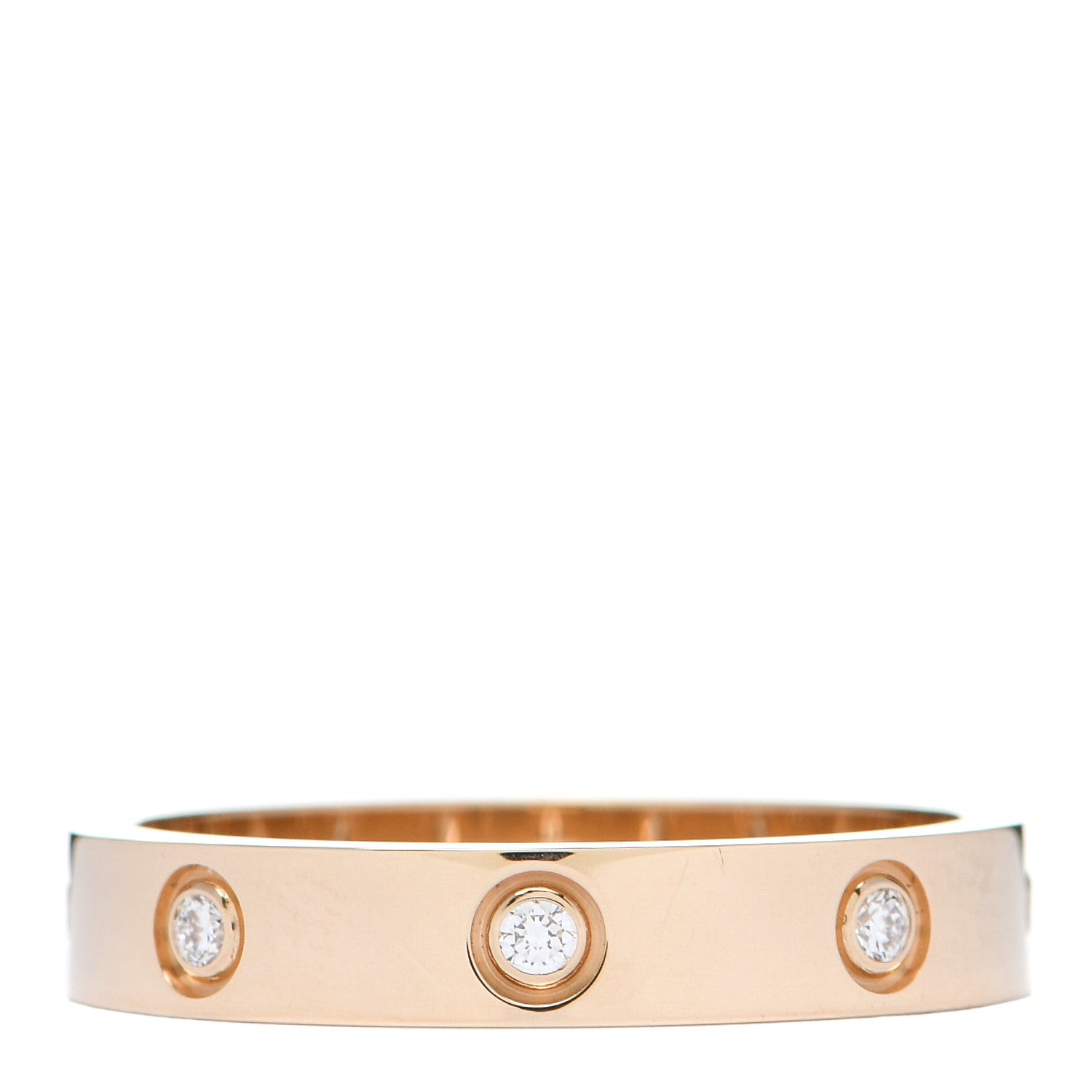 Cartier 18K Yellow Gold 8 Diamond 4mm LOVE Wedding Band Ring 58 8.5 3 of 5