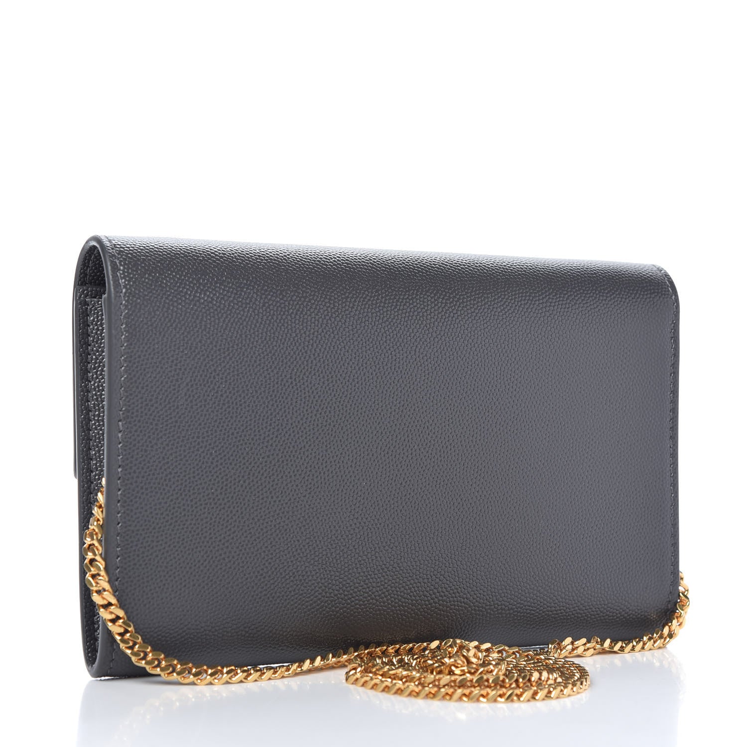 Saint Laurent Grain De Poudre Uptown Chain Wallet Storm 3 of 9