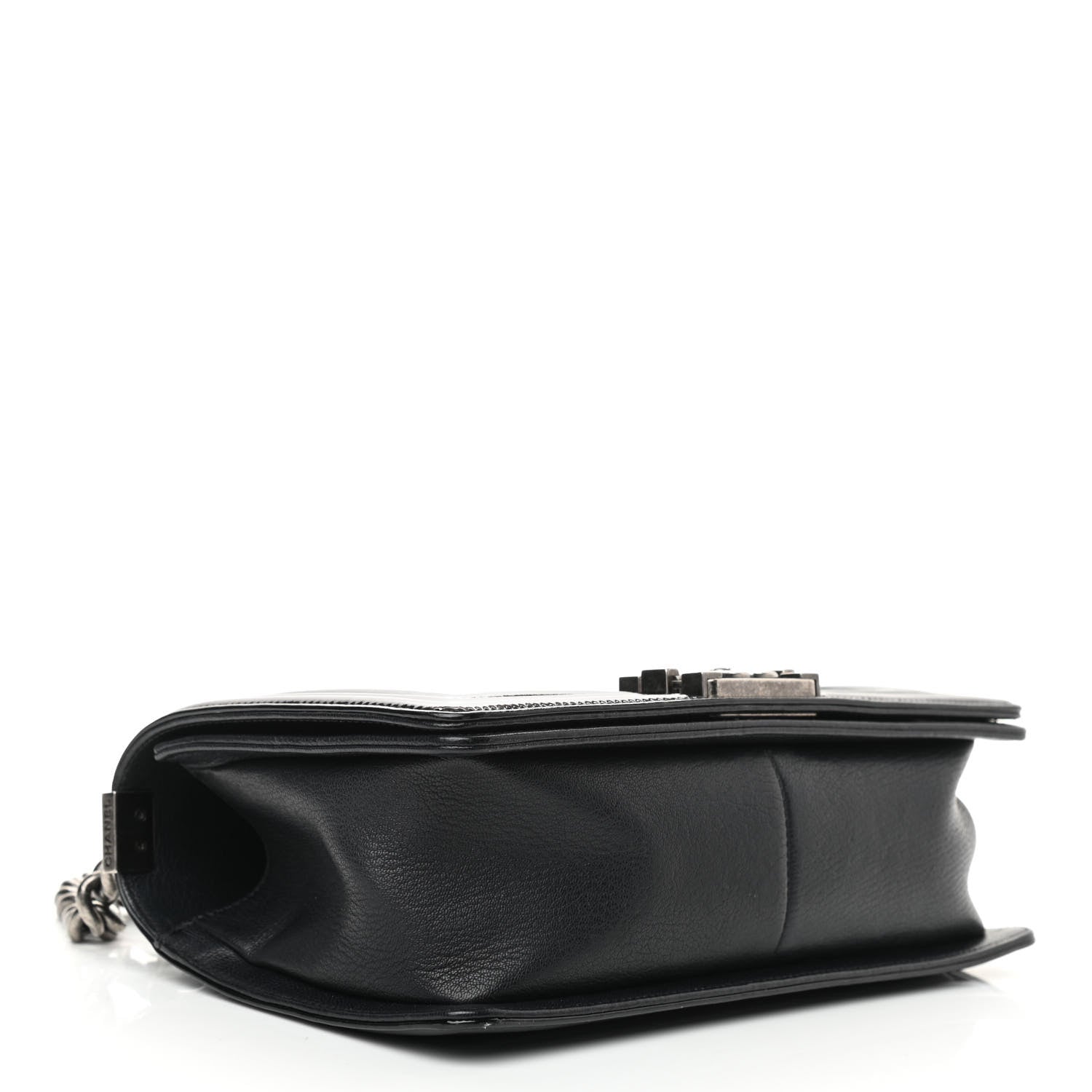 Chanel Goatskin Quilted Patent Medium Duo Boy Flap Black 3 of 9