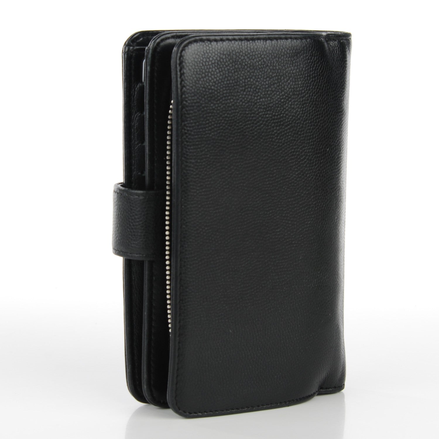 Chanel Caviar Sevruga L-Zip Pocket Wallet Black 3 of 9