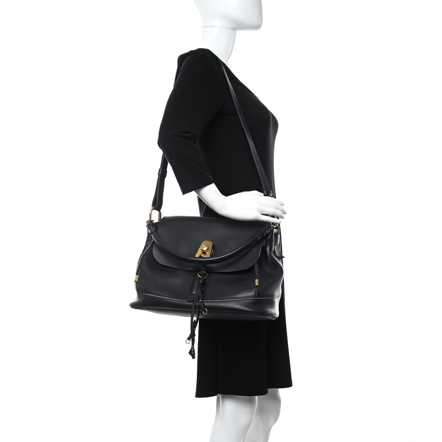 Chloe Calfskin Medium Owen Flap Bag Full Blue 2 of 14