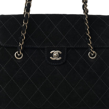 Chanel Suede Stitched Single Flap Black 9 of 16