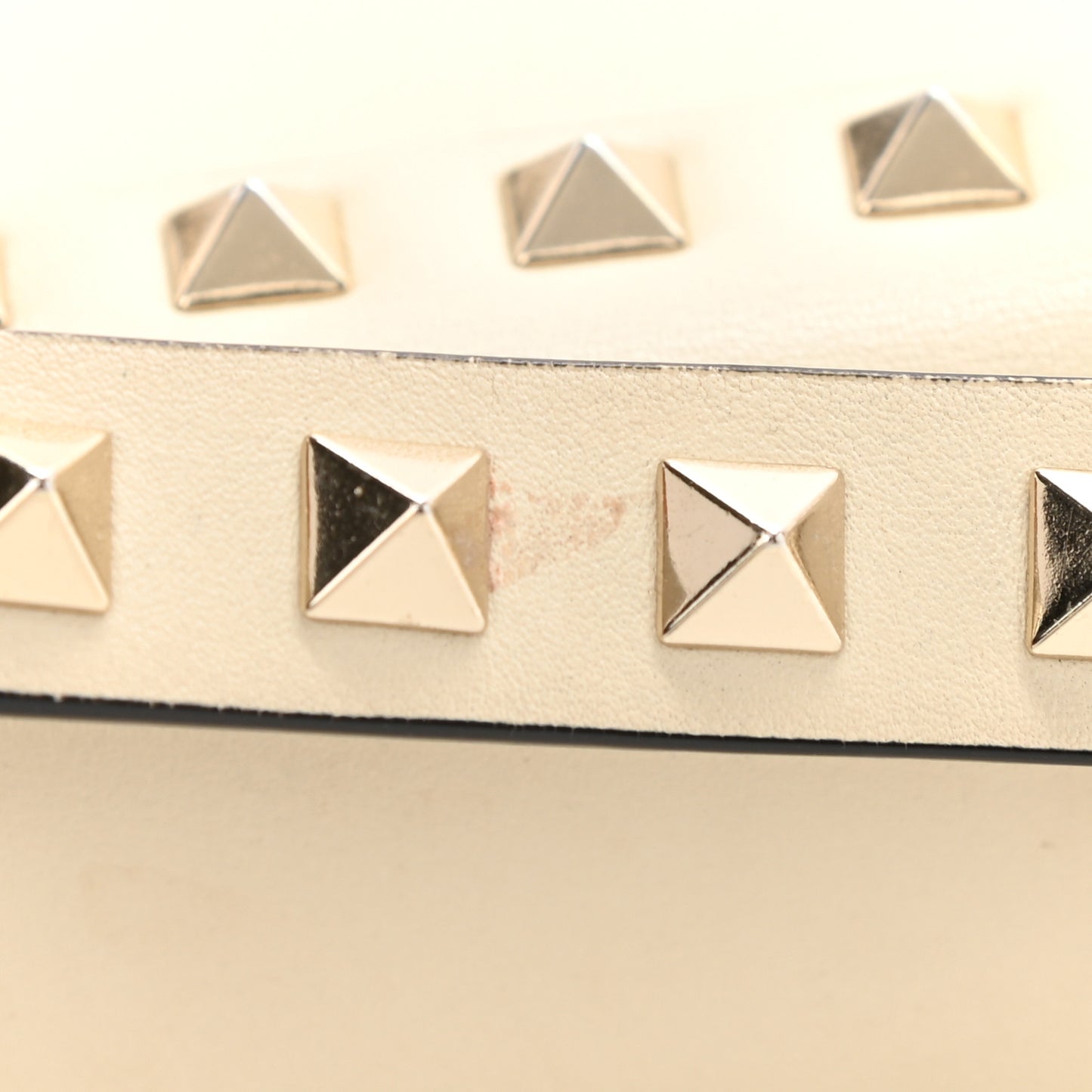 Vitello Small Rockstud Single Handle Flap Bag Light Ivory
