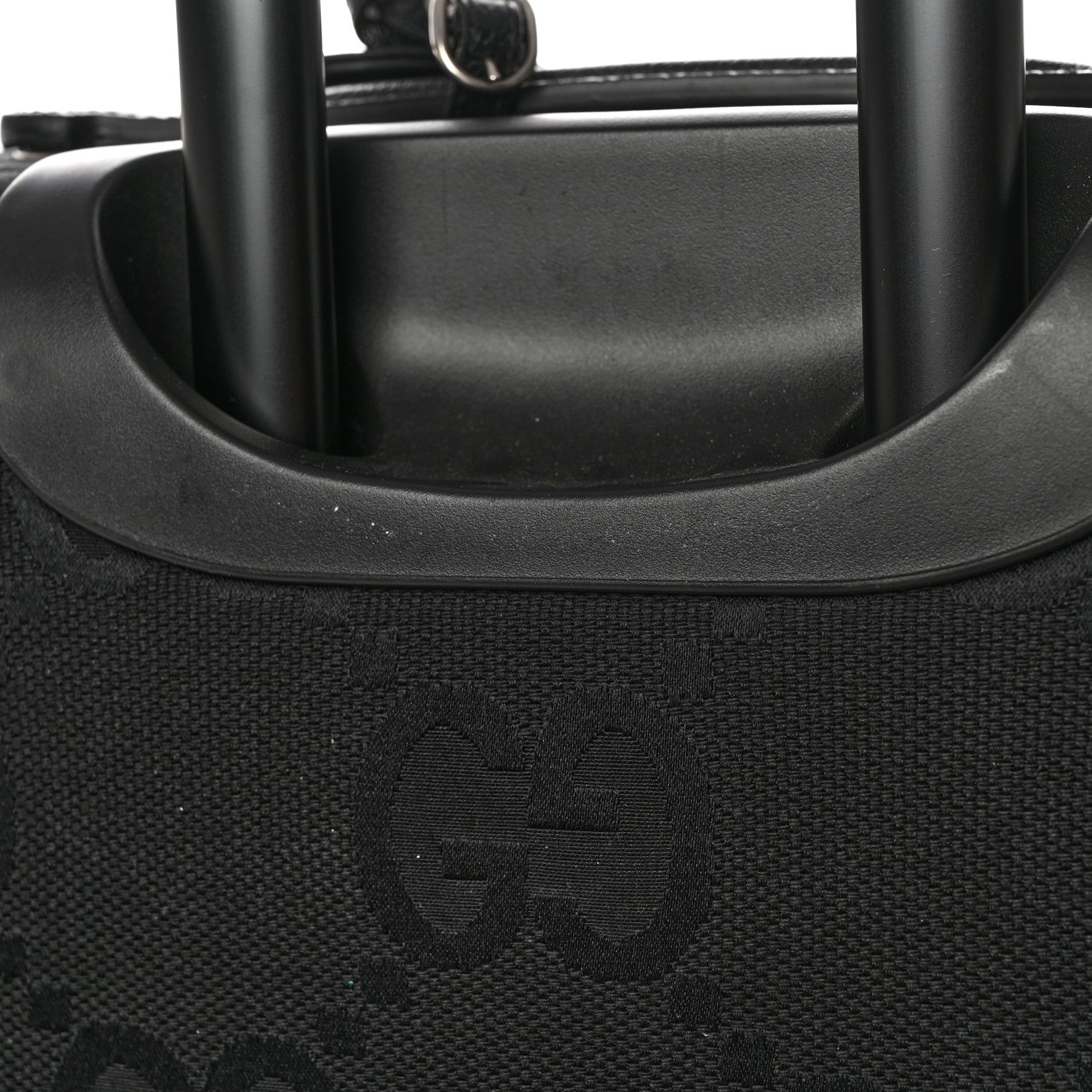 Gucci Monogram Jumbo GG Textured Dollar Calfskin Small Carry On Trolley Black 10 of 12