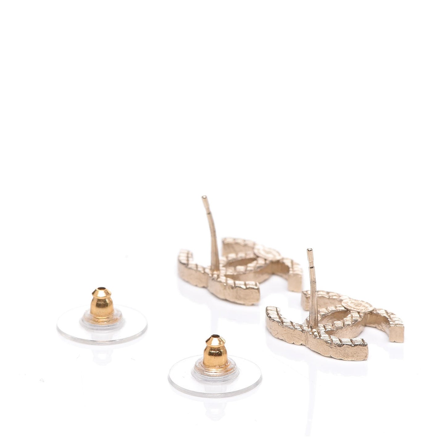 Quilted CC Earrings Gold